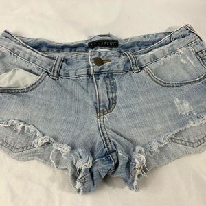 Billabong Laneway Denim Distressed Blue Short Shorts Woman Size 5 Junior
